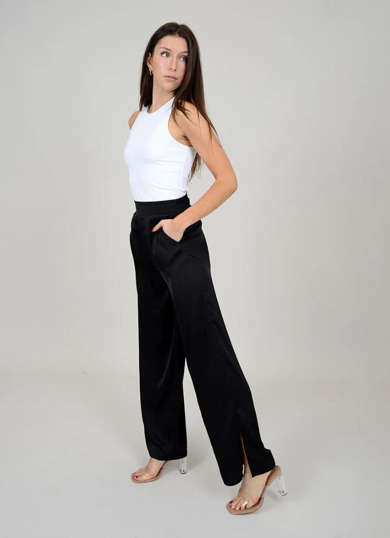 Victoria Satin Slit bottom Pant