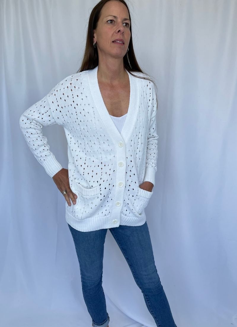 Pointelle Grandpa Cardigan
