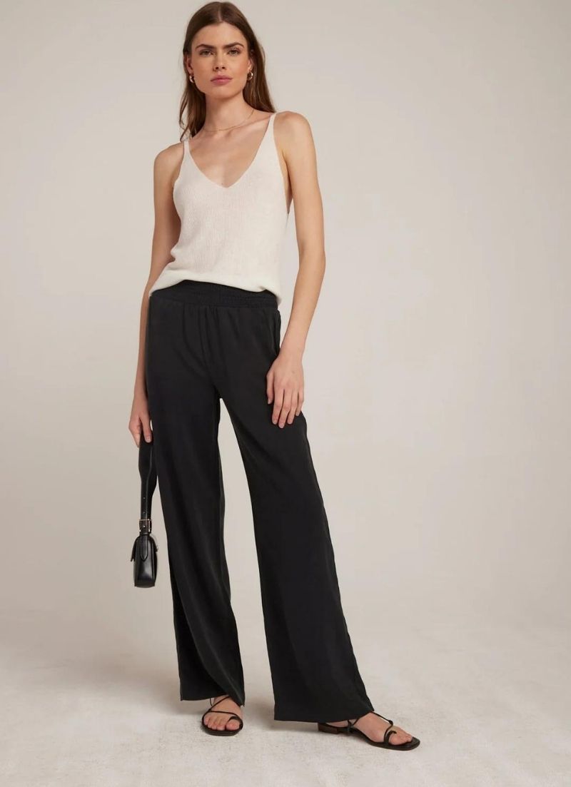 Pantalon large smocké