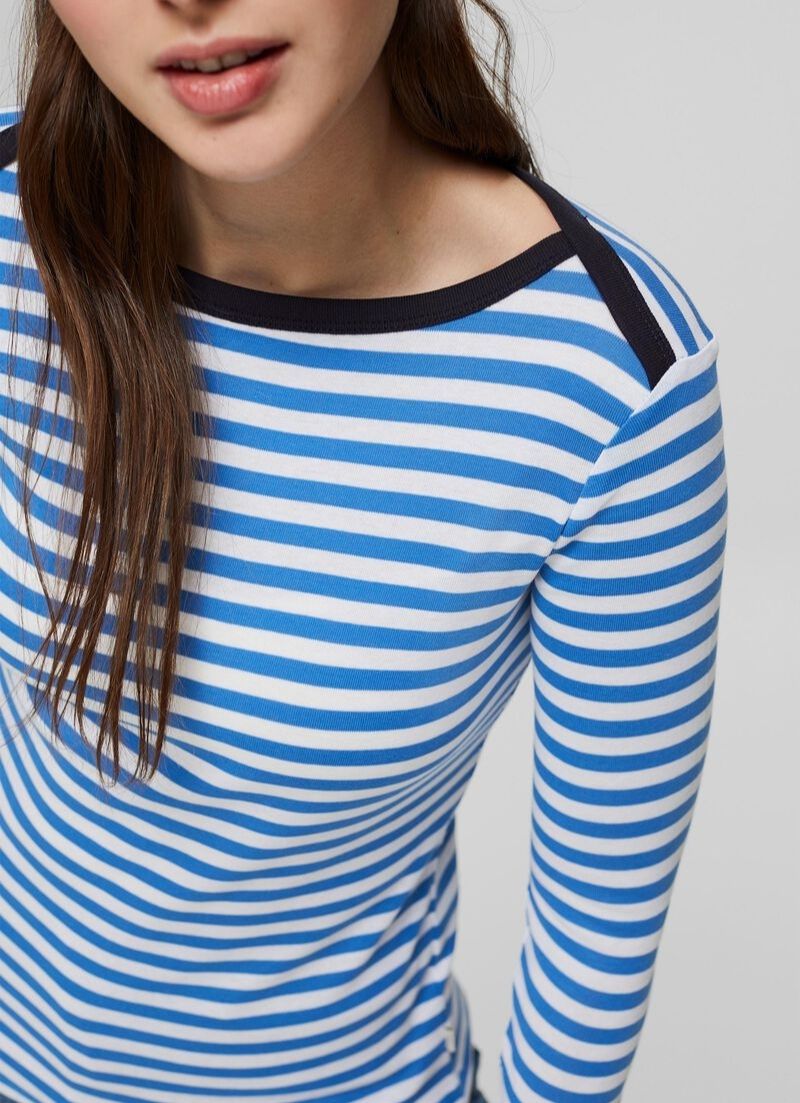 Boat Neck Striped Tee