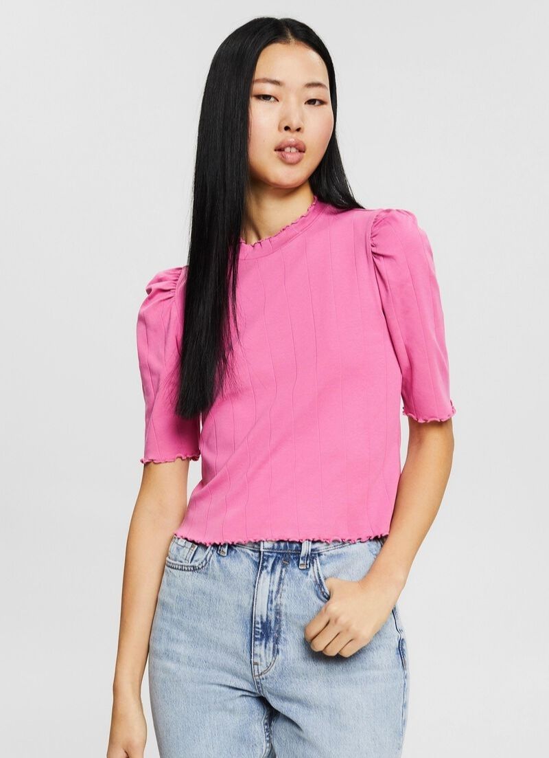 Cropped Mock Neck Top