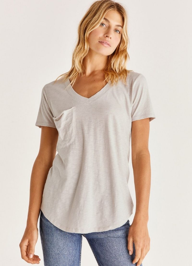 Z Supply - T-shirt à poche en coton flammé