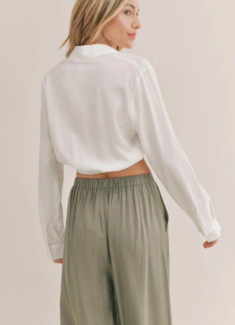 Elisha Button Down Crop Top