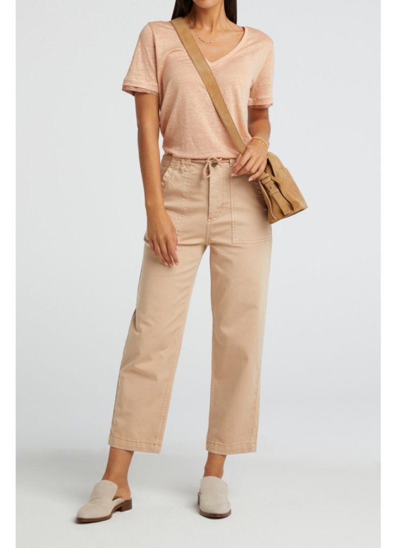 Linen V Neck Tee