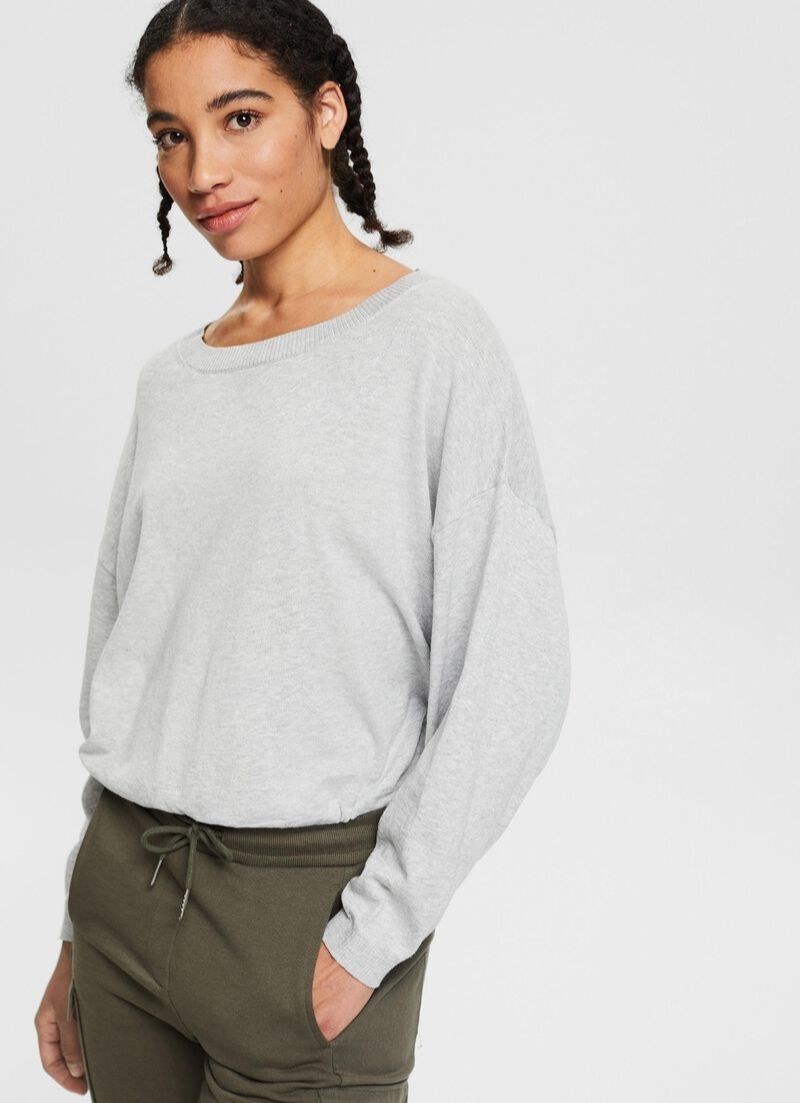 Dolman Drawstring Hem Sweater