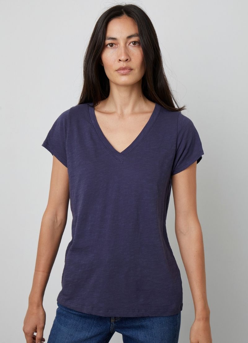 Jilian Slub V-Neck Tee