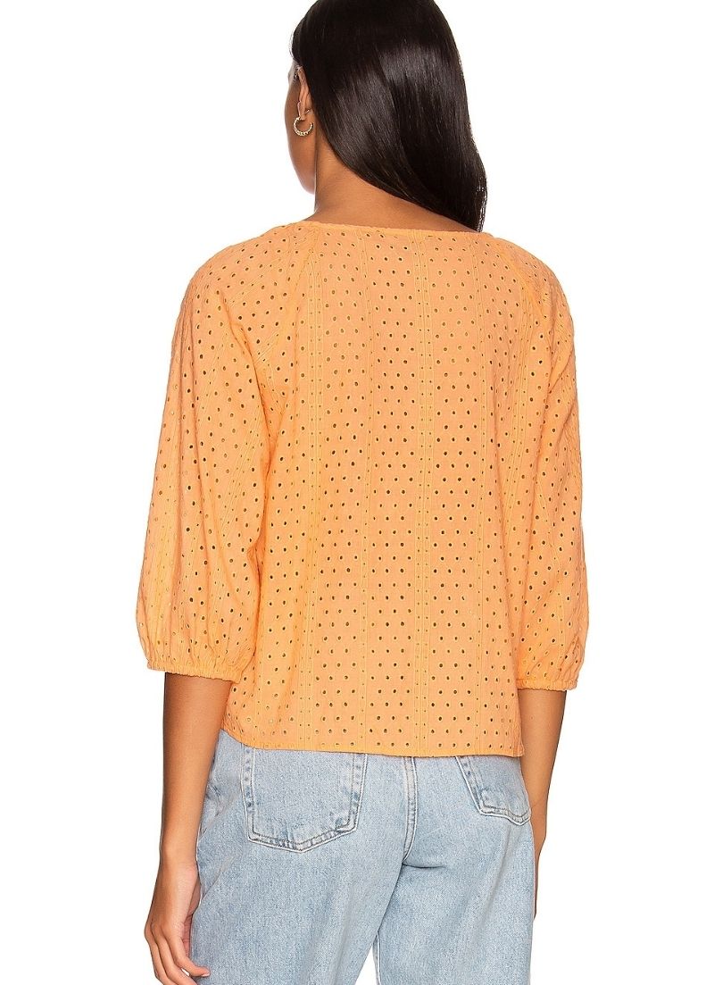 Eyelet Drawstring Blouse
