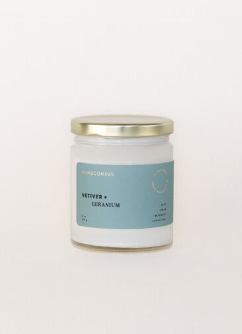 Homecoming Soy Candles - Vetiver + Geranium