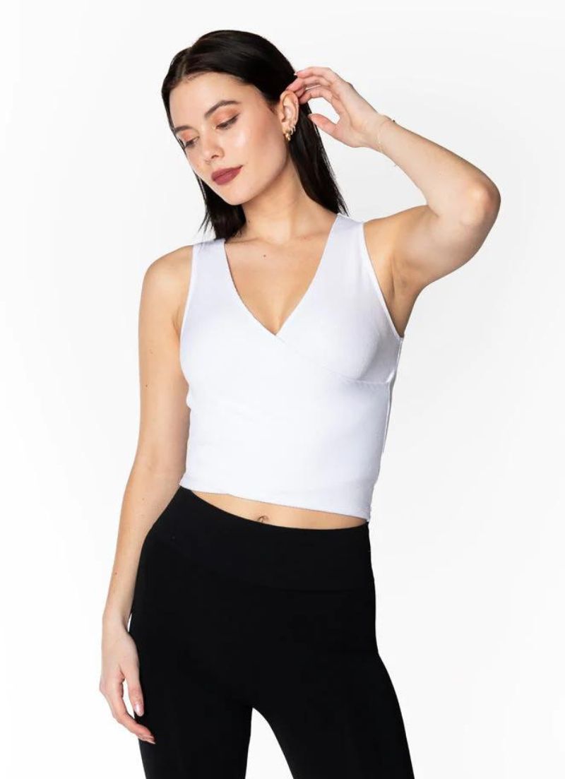 Bamboo Ribbed Seamless Wrap Top