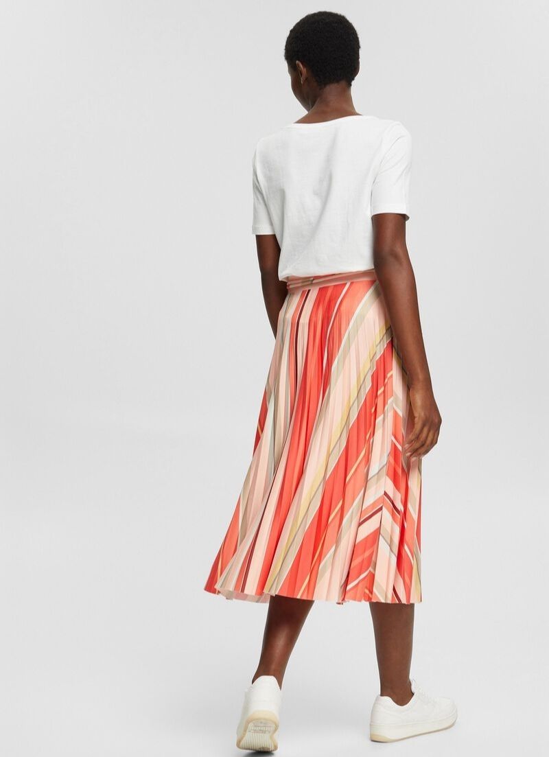 Colour Block Pleated Skirt