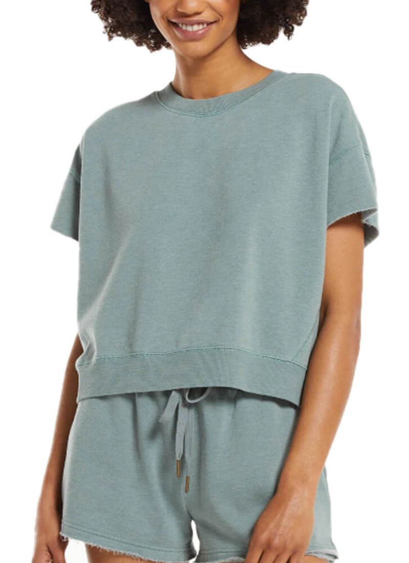 Adah Fleece Short Sleeve Top
