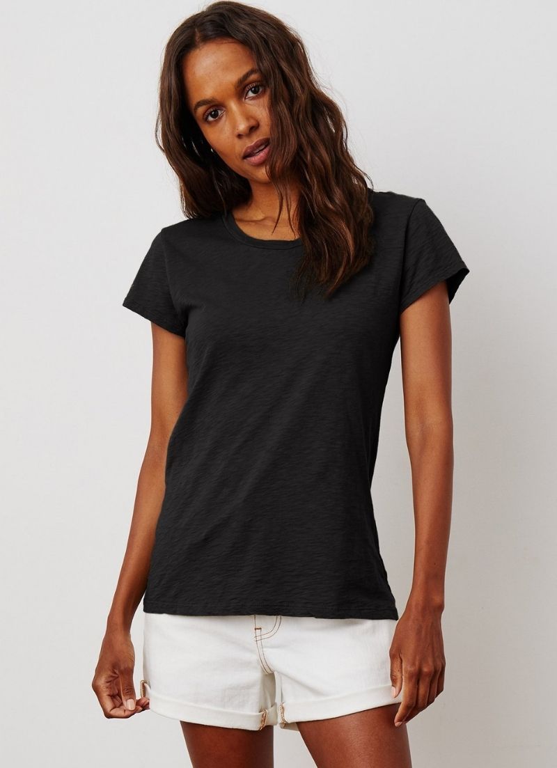 Odelia Cotton Slub Crew Neck Tee