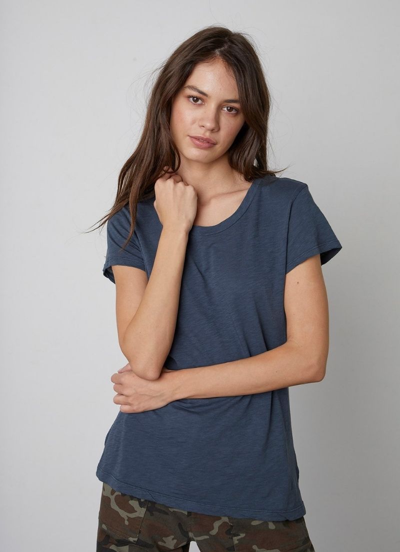 Odelia Cotton Slub Crew Neck Tee
