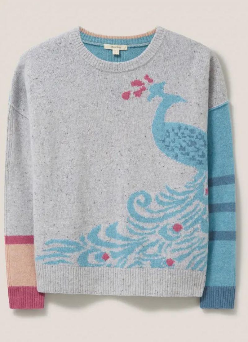 Pull rayé paon