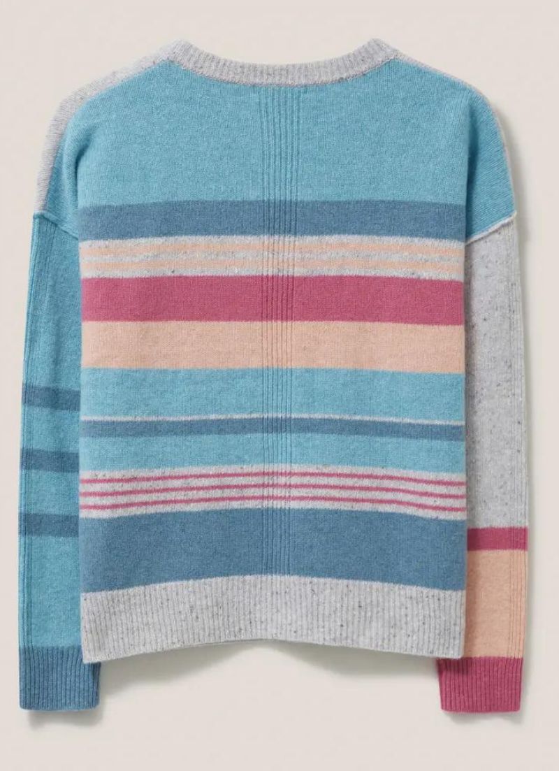 Pull rayé paon