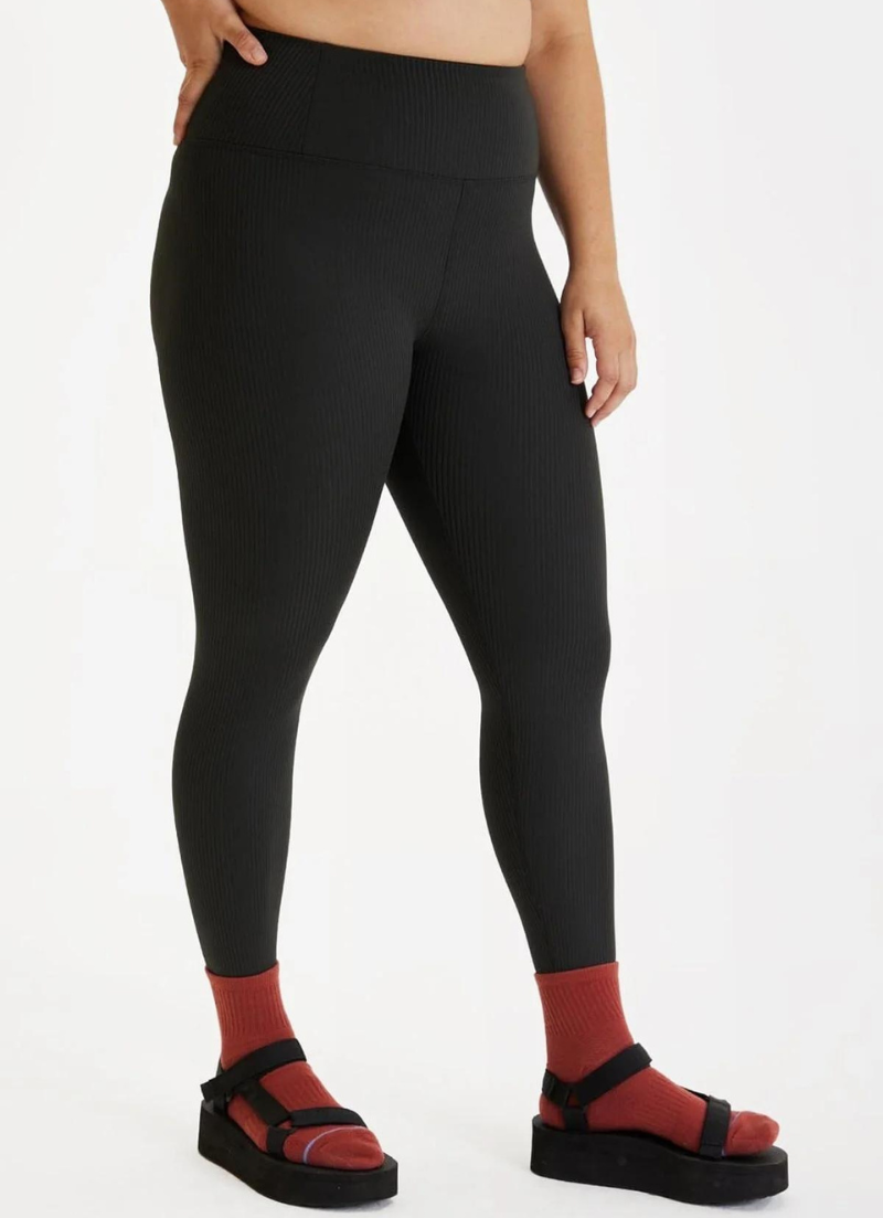 Legging côtelé taille haute