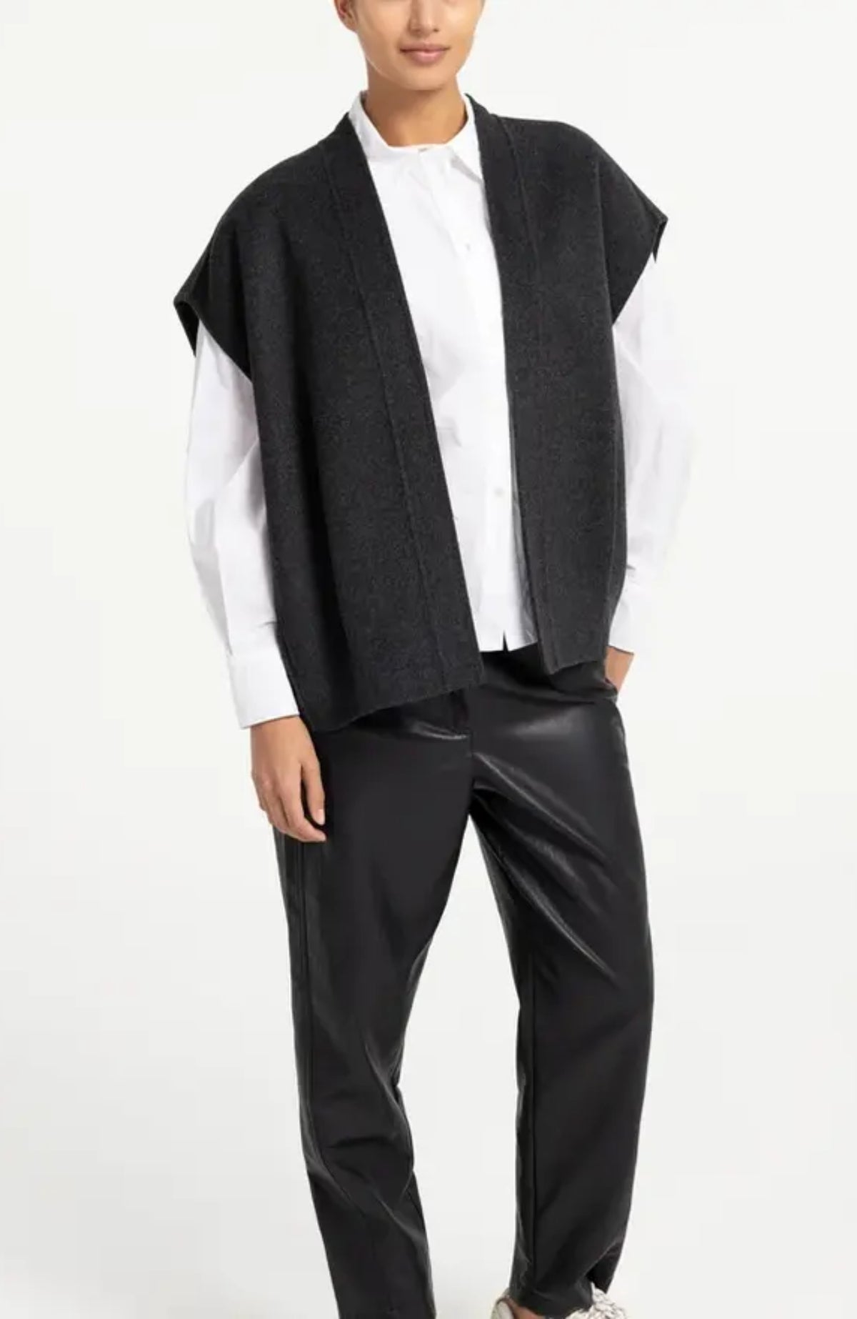 Faux Leather Carrot Fit Trousers