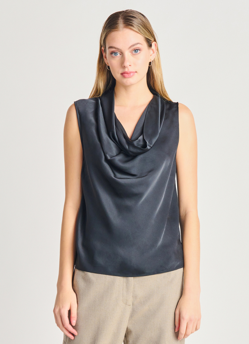 Satin Cowl Neck Top