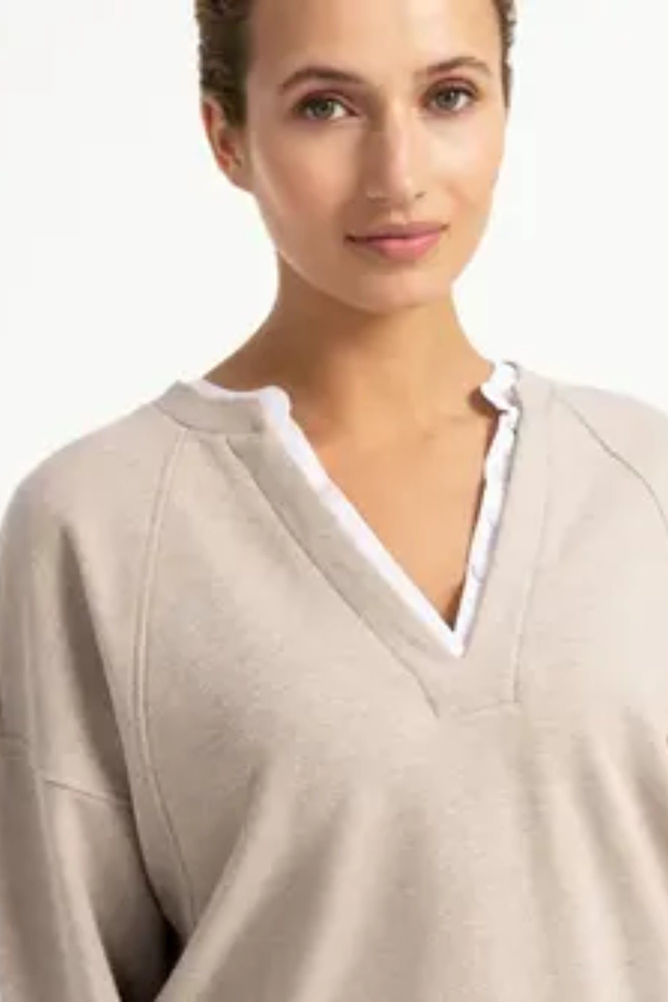 V-Neck Sweatshirt With Collar
