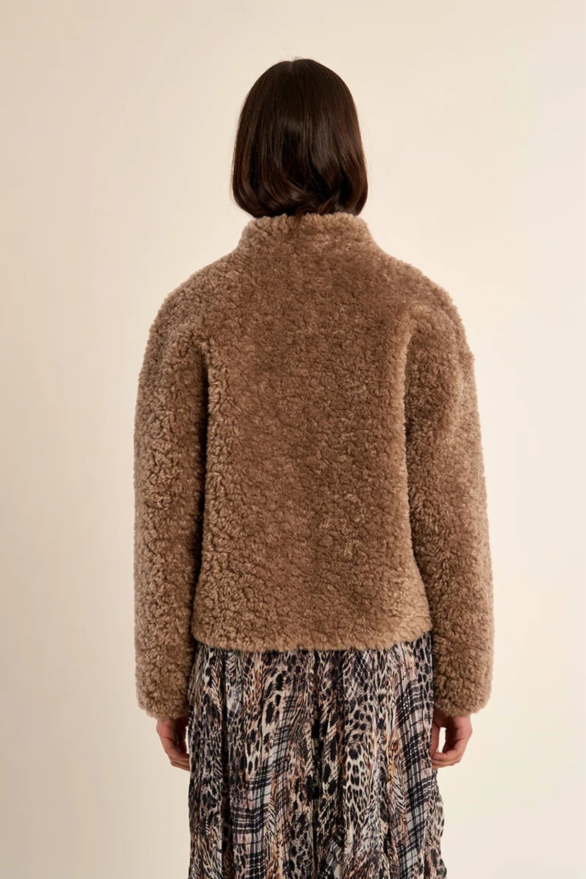 Short Faux Sheepskin Jacket