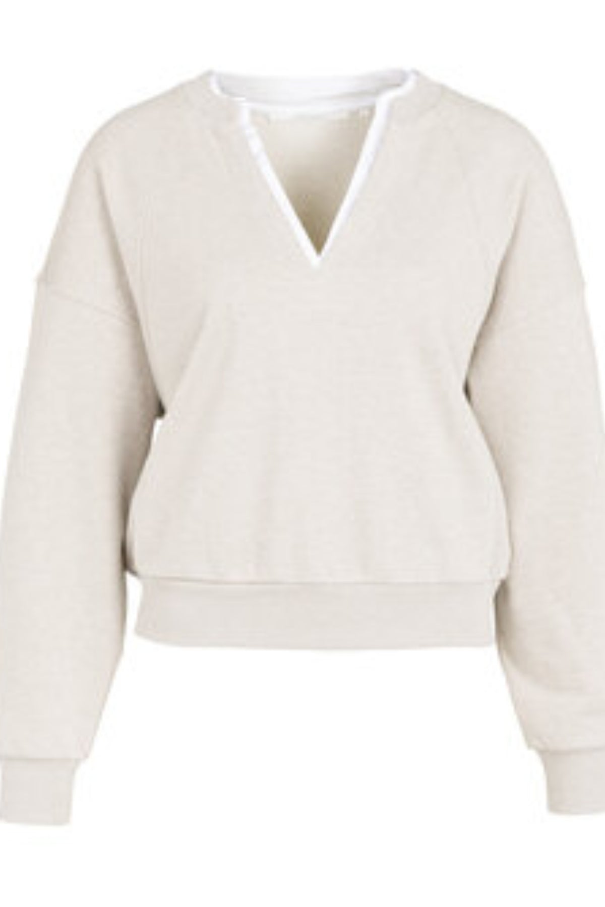V-Neck Sweatshirt With Collar