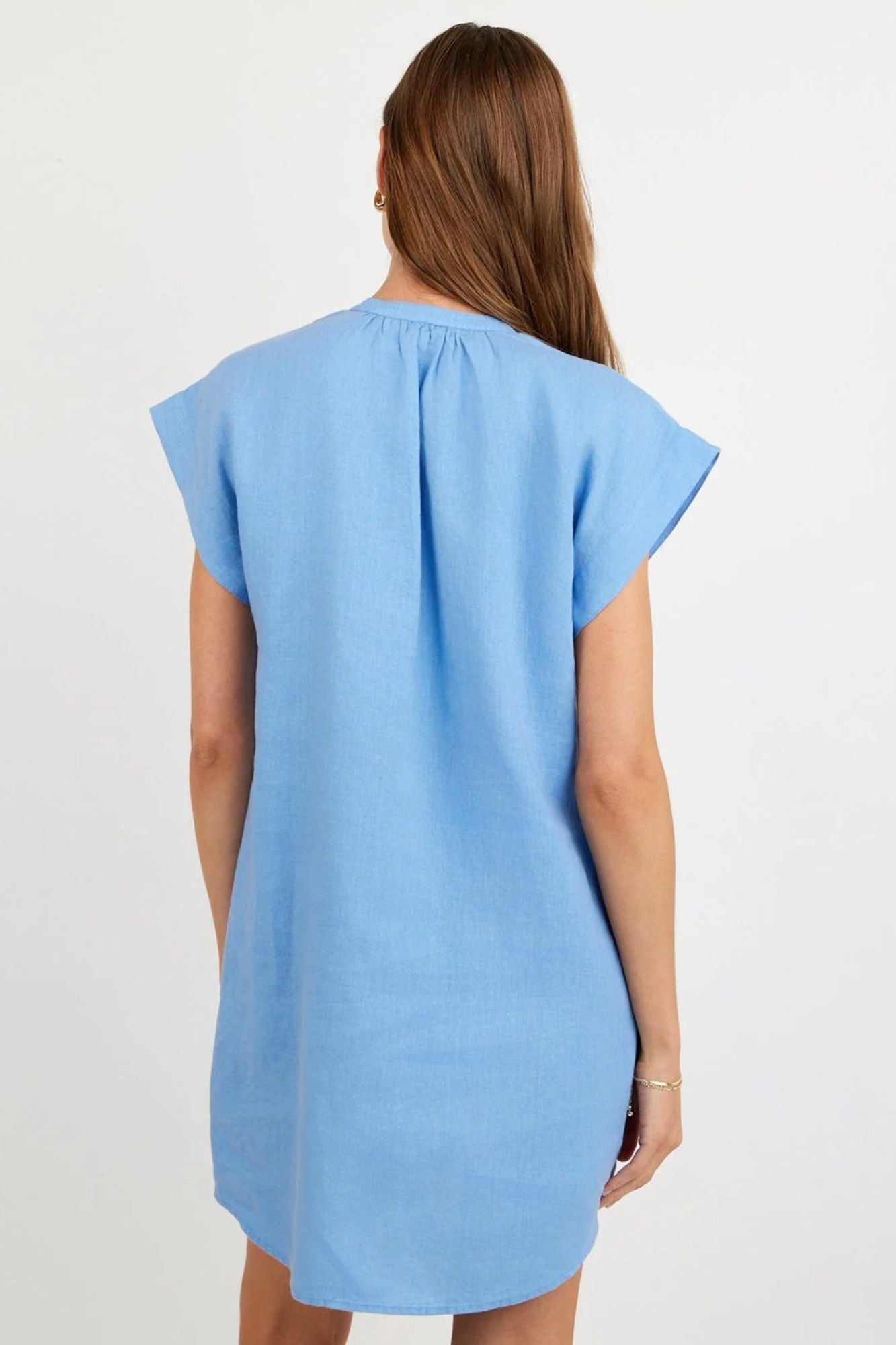 Cap Sleeve Henley Dress