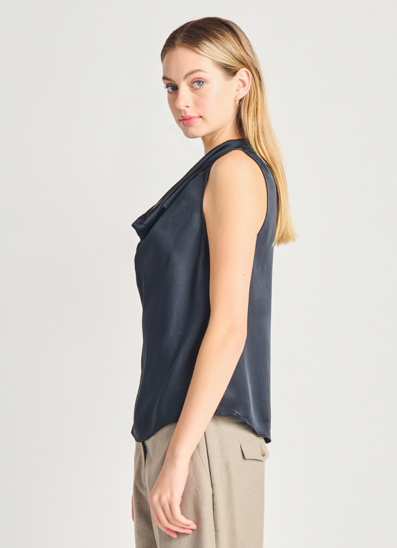 Satin Cowl Neck Top