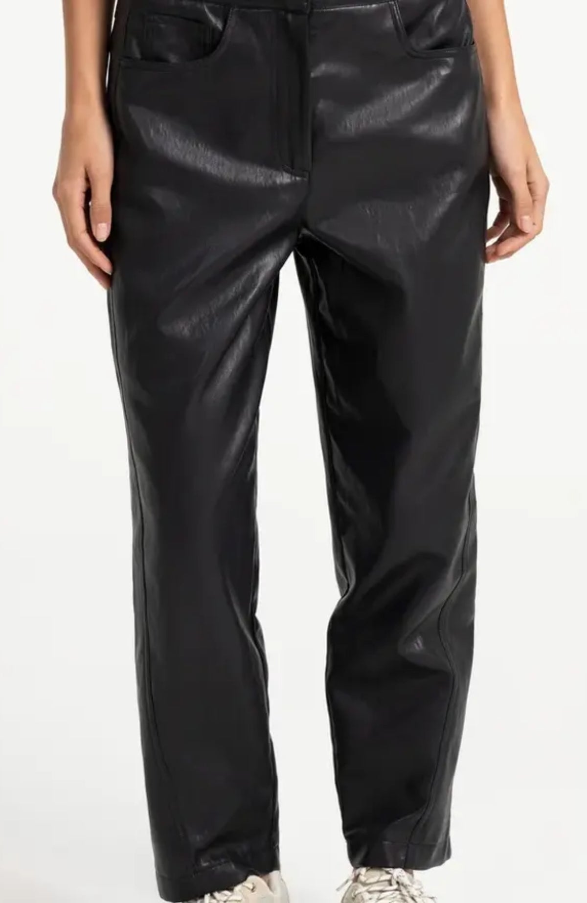 Faux Leather Carrot Fit Trousers
