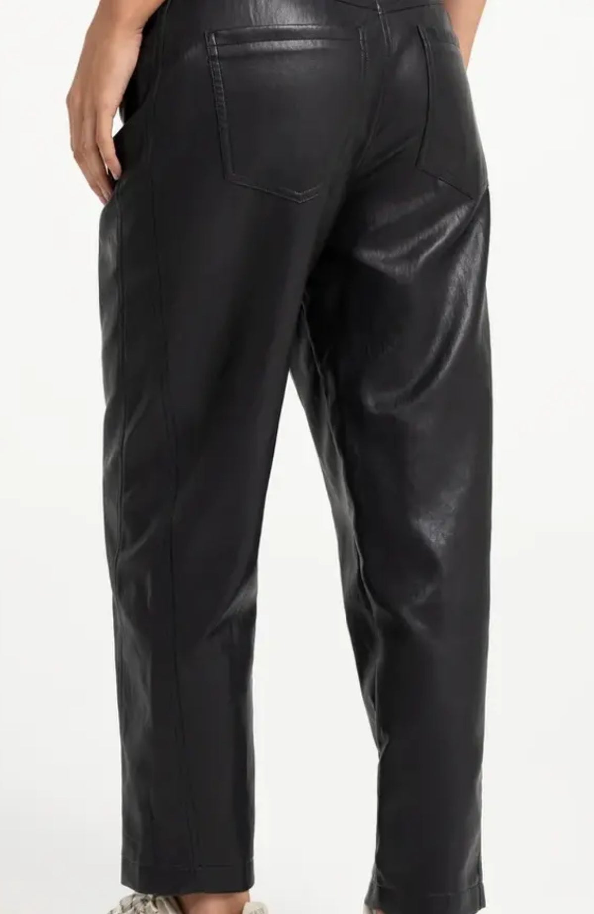 Faux Leather Carrot Fit Trousers