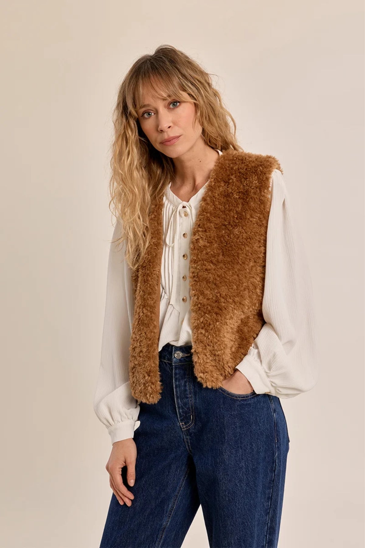 Faux Sheepskin Vest