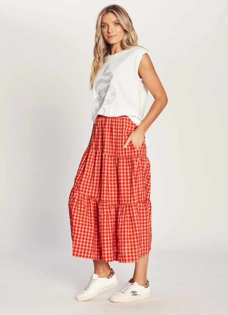 Gingham Asymmetrical Skirt