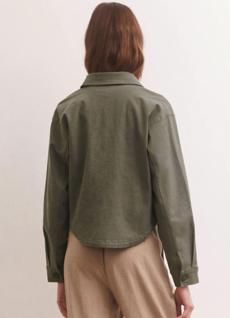 All Day Cropped Twill Jacket