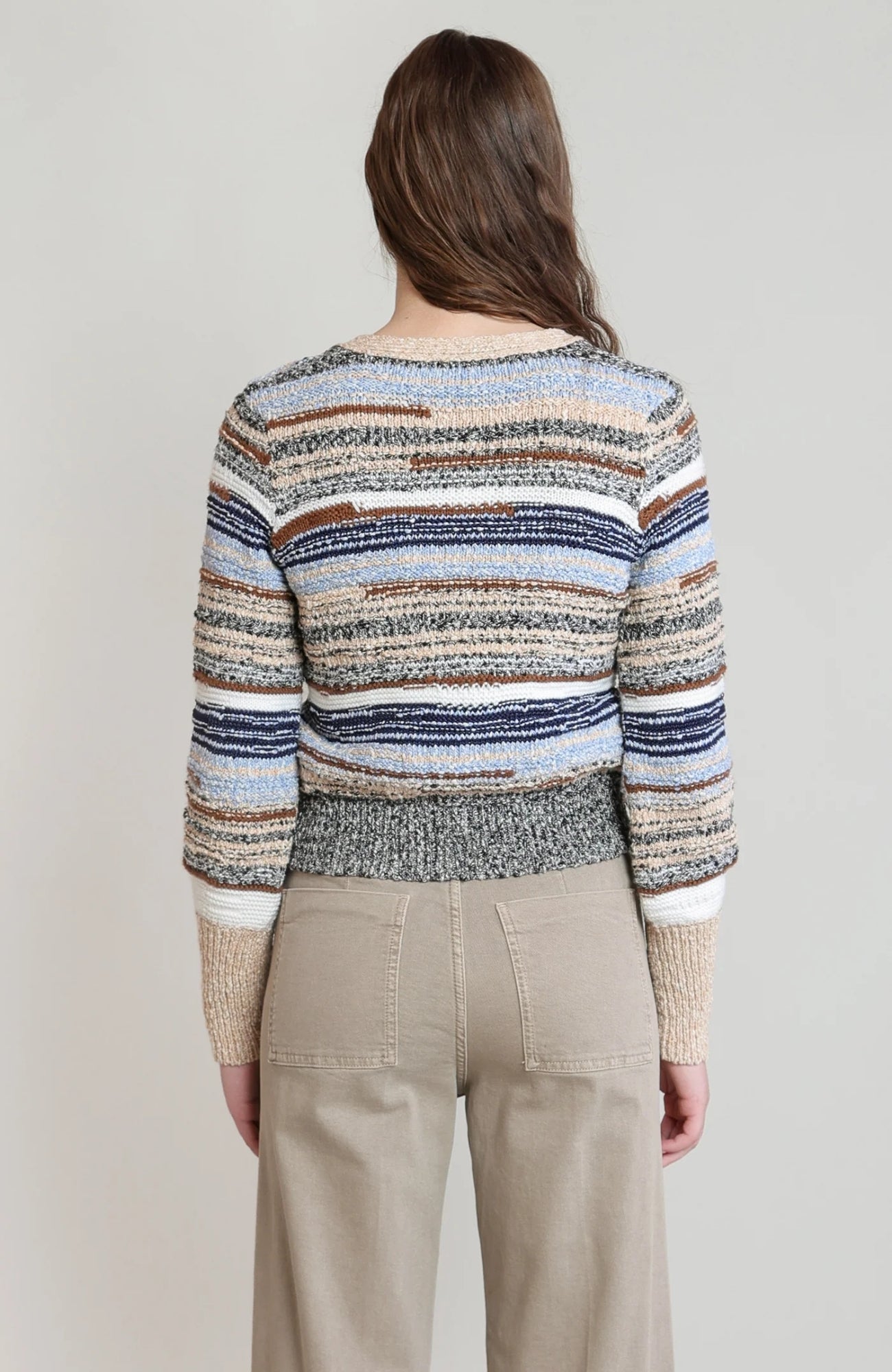 Melange Striped Cardigan