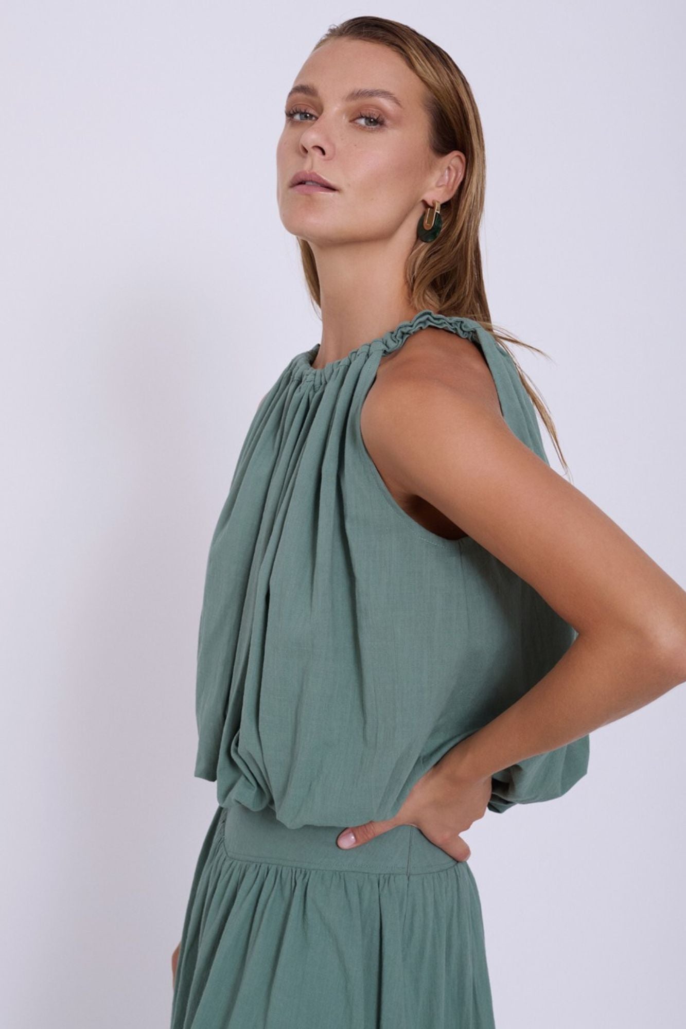 Cotton Ruffled Volume Top