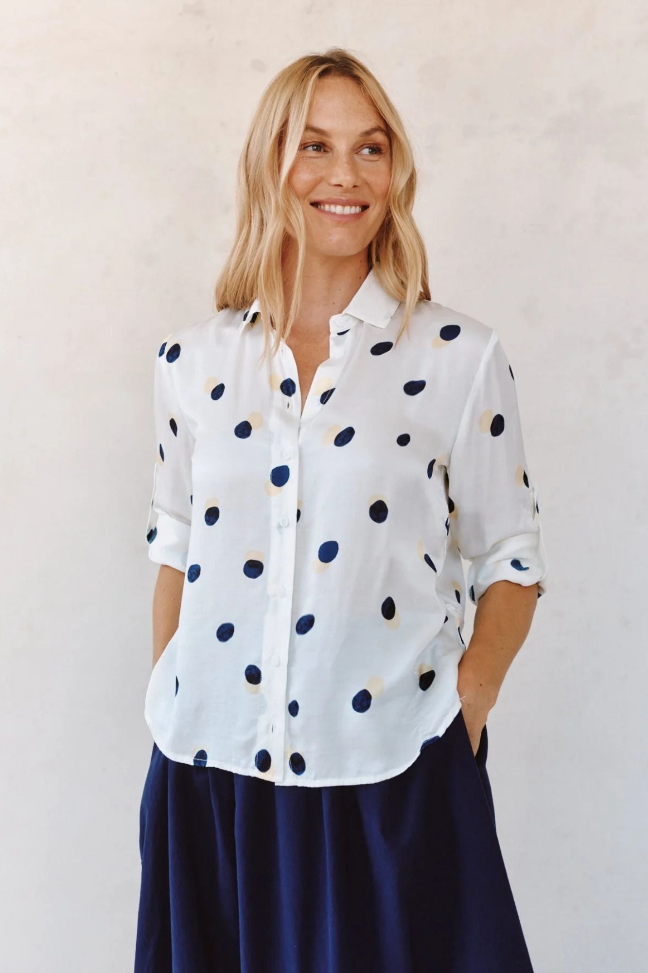 Split Back Button Down Shirt