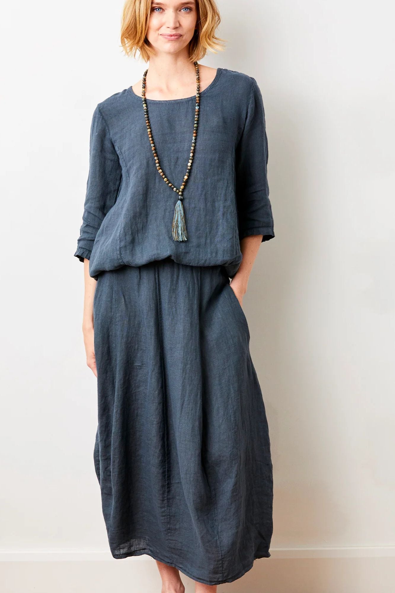 Solene Linen Bubble Skirt