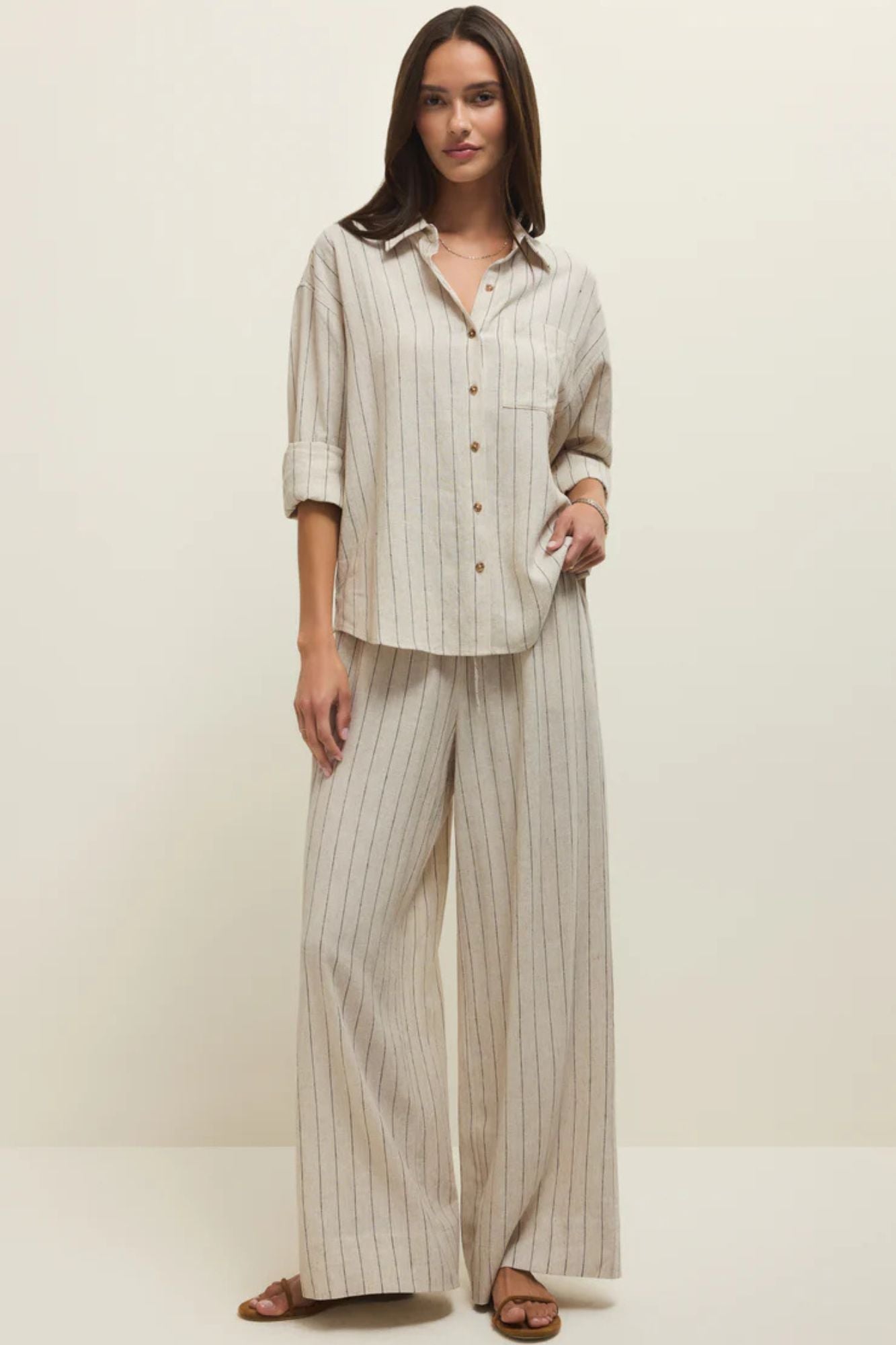 Alfie Striped Button Up Top