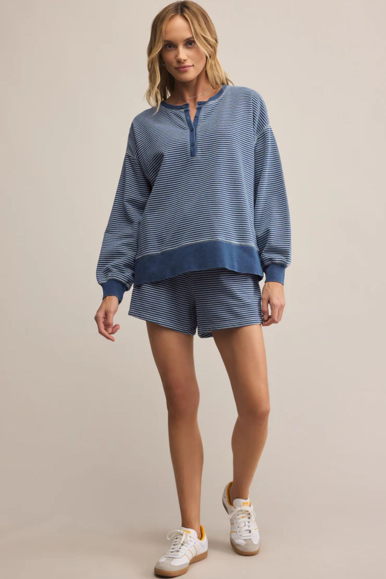 Apollo Knit Denim Striped Sweatshirt