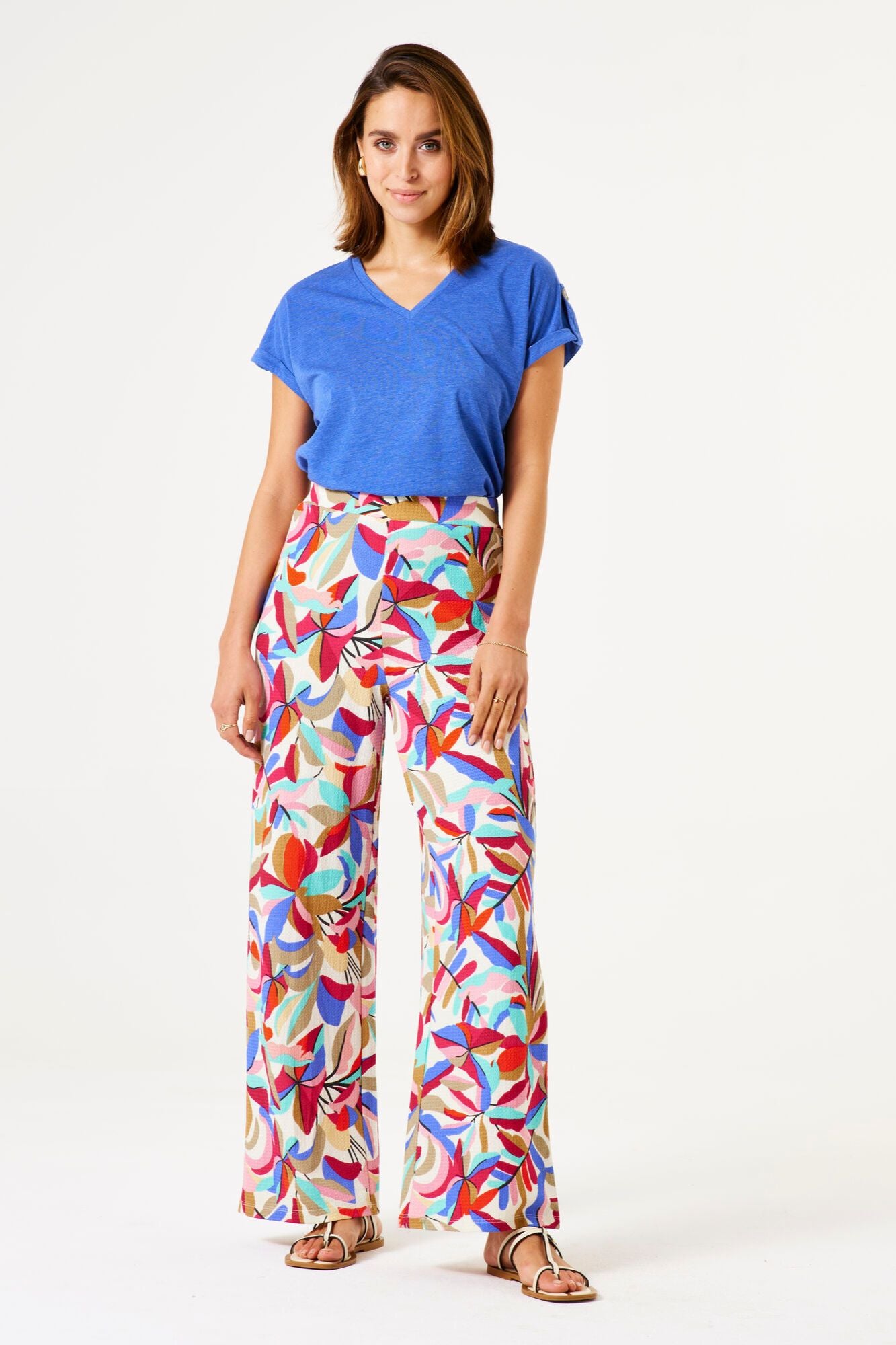 Printed Crinkle Pants