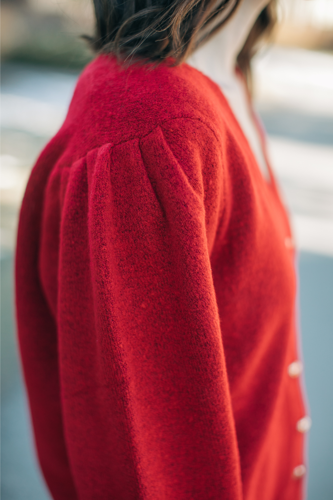 Heart Button Mohair Cardigan