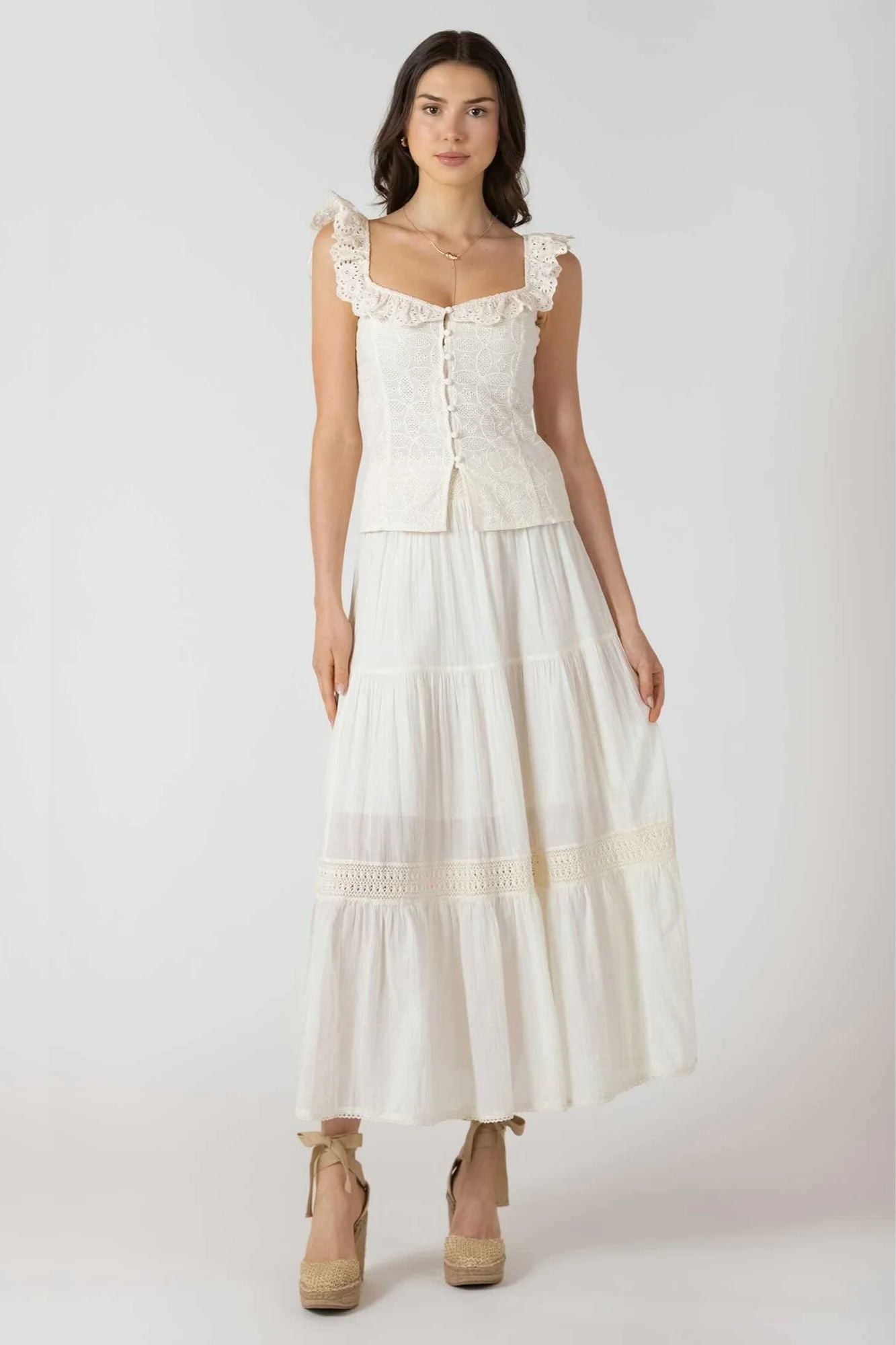 Button Front Eyelit Tank