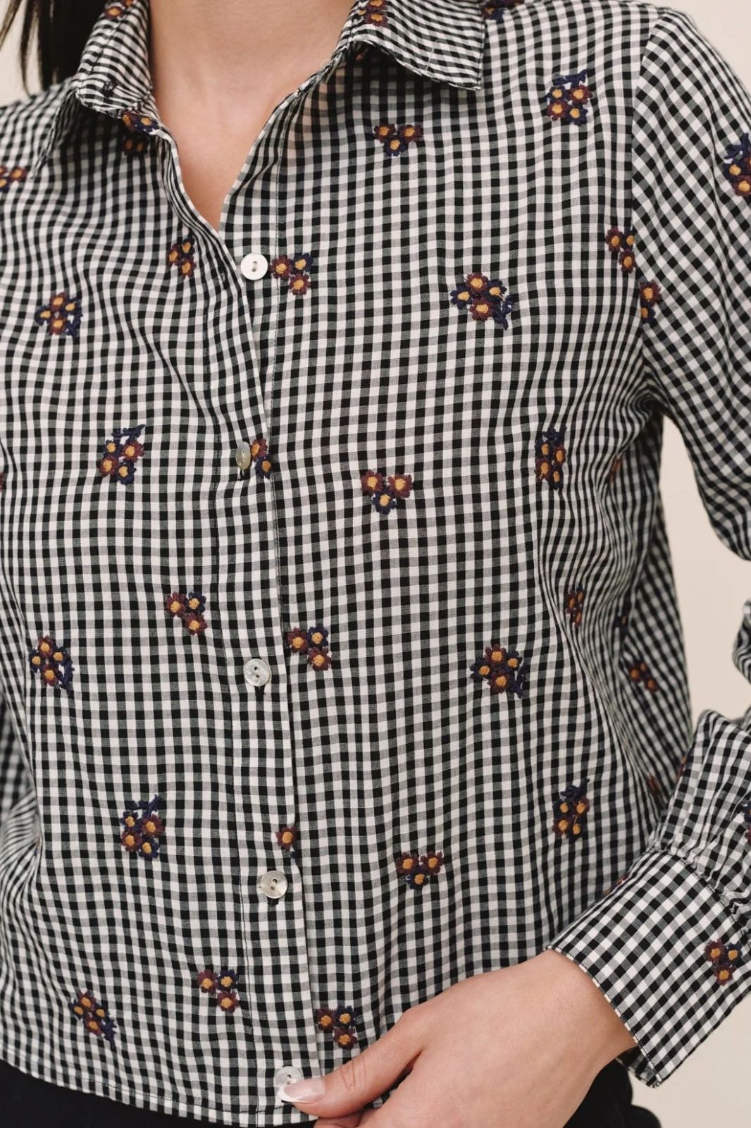 Long Sleeve Crop Button Down