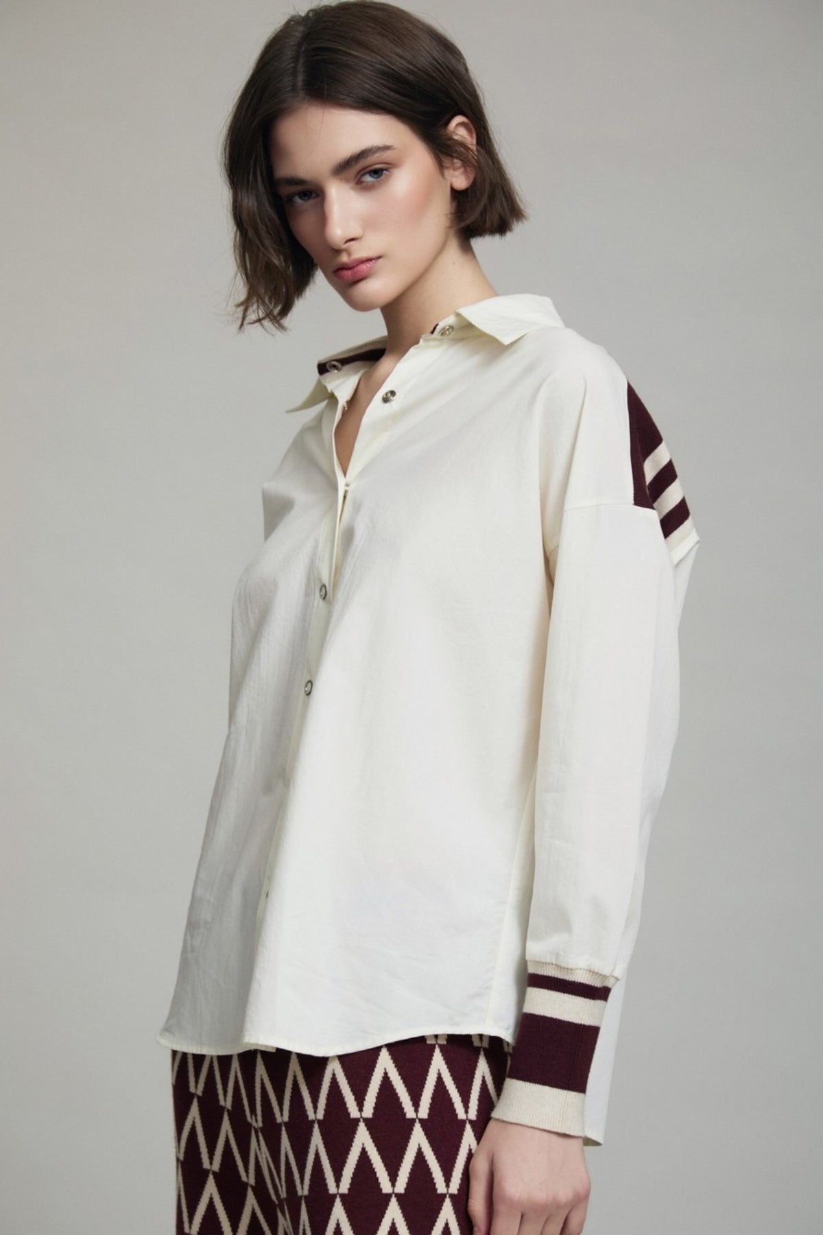 Shirt with Contrast Cuffs