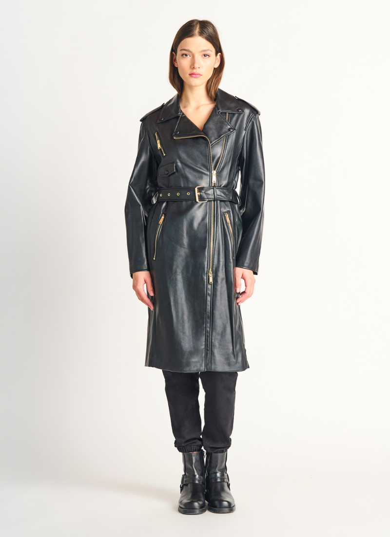 Manteau de moto en similicuir