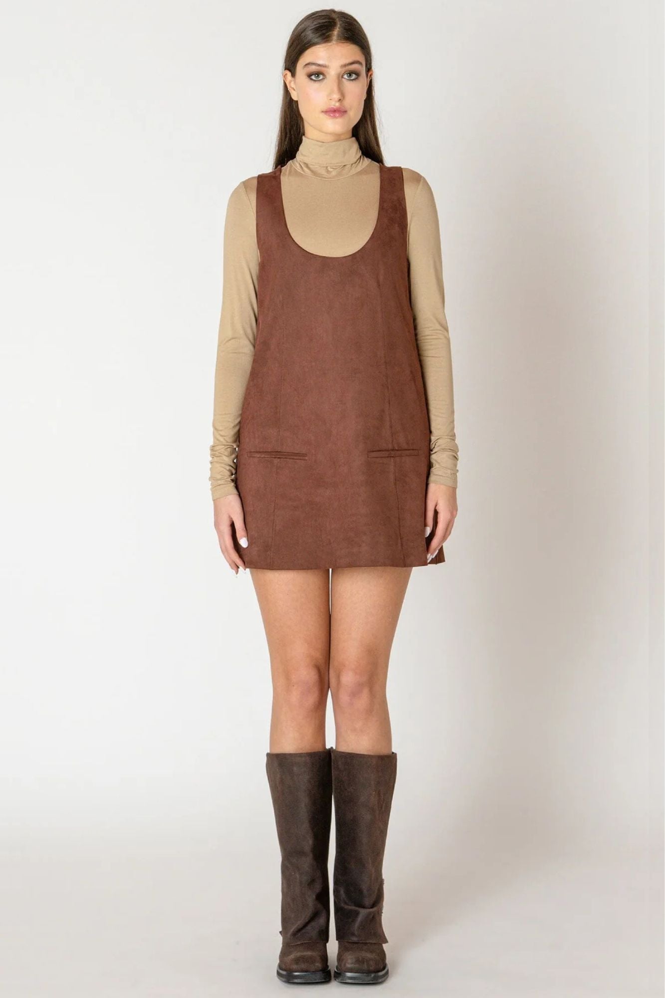 Faux Suede Mini Dress