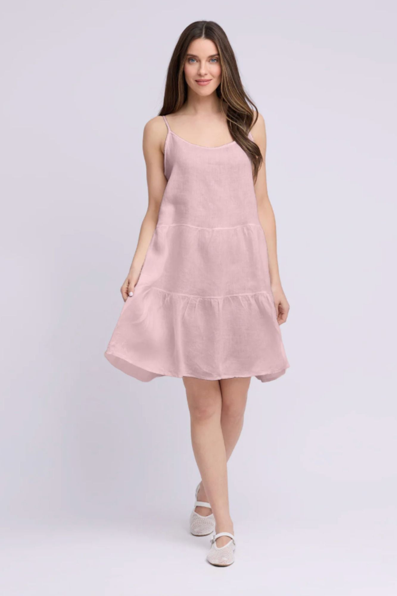Tiered Linen Dress