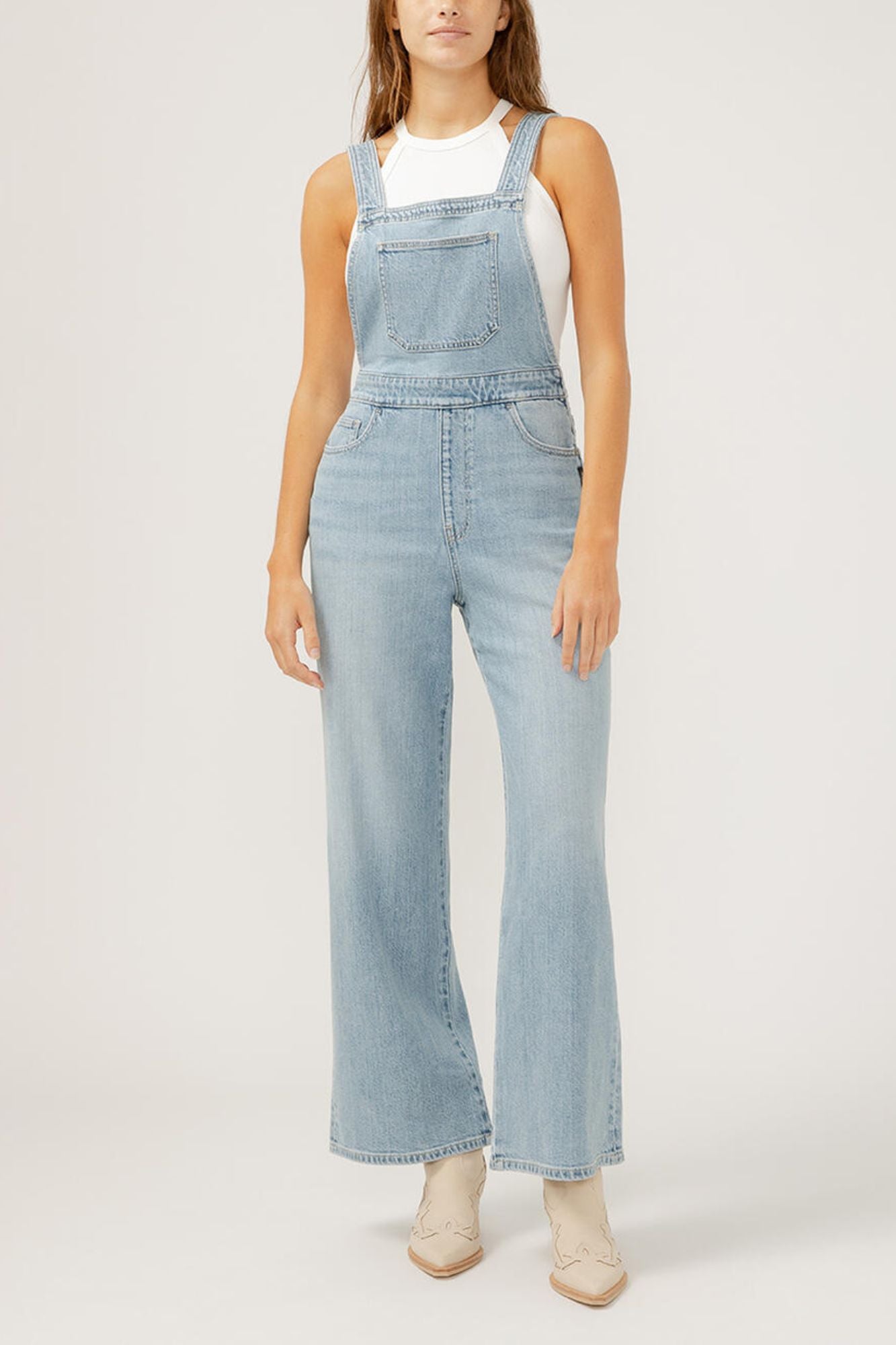 Wide Leg Overall Jeans