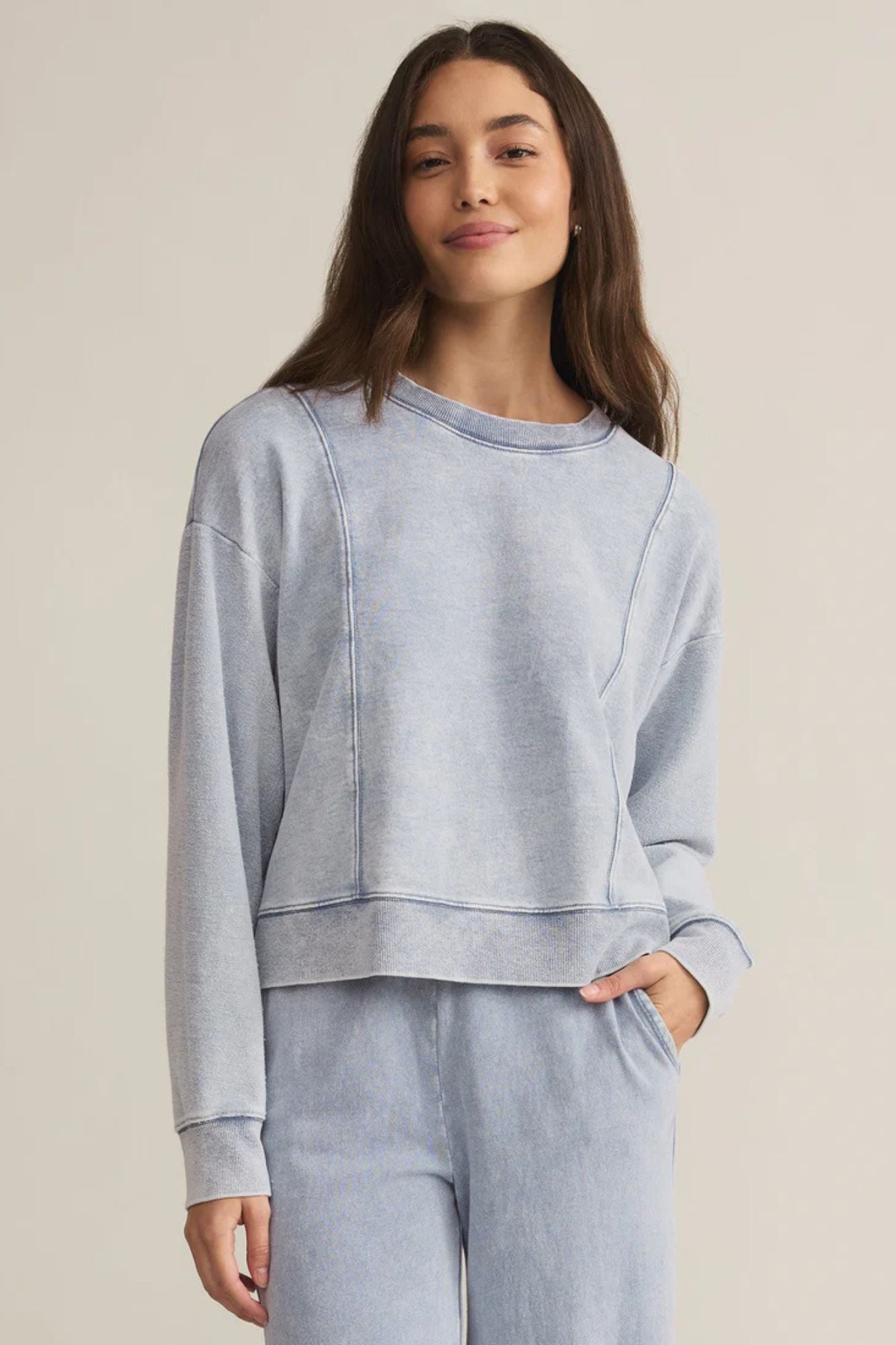LAX Knit Denim Sweatshirt