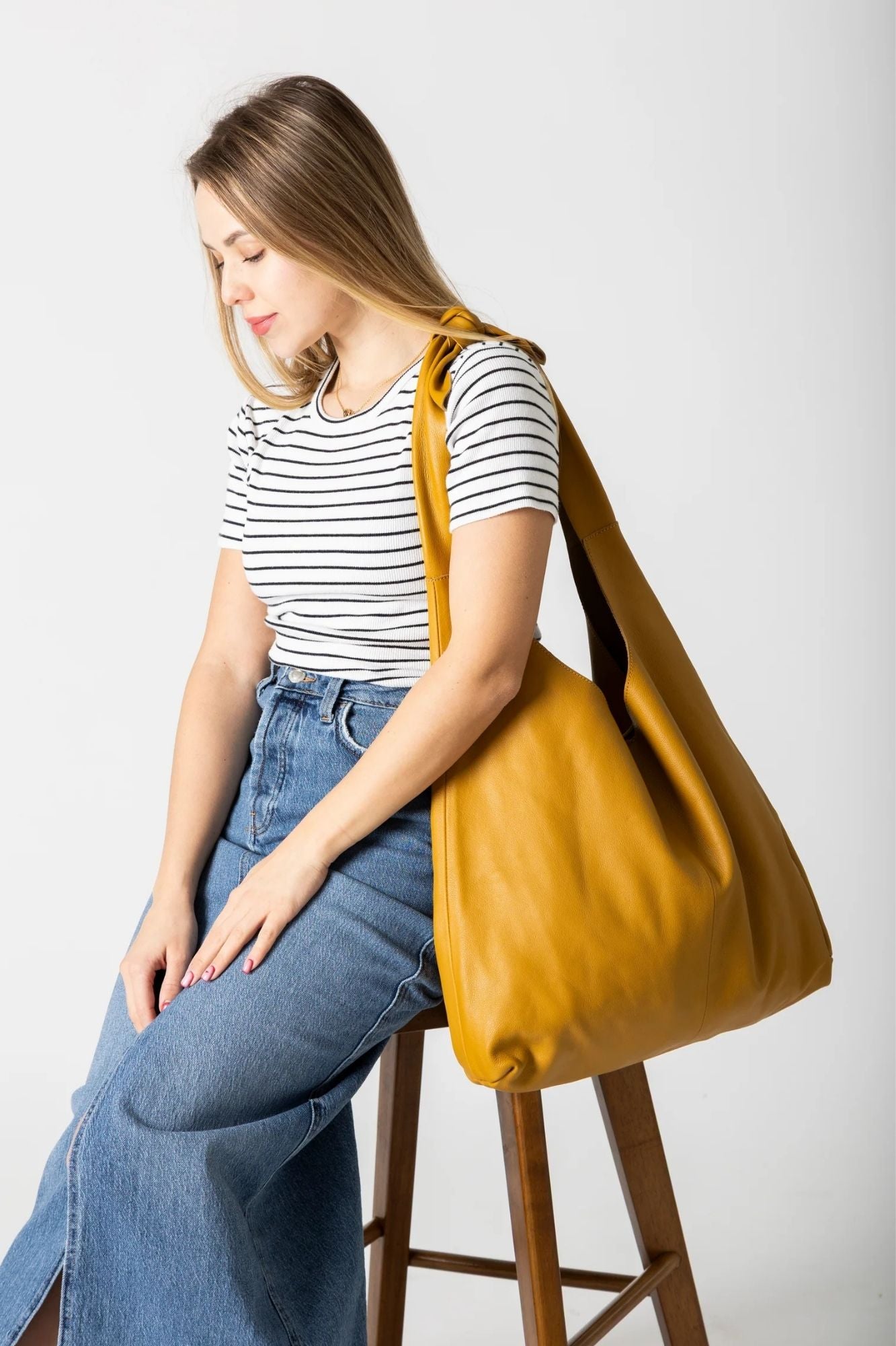 Knot Leather Shoulder Bag