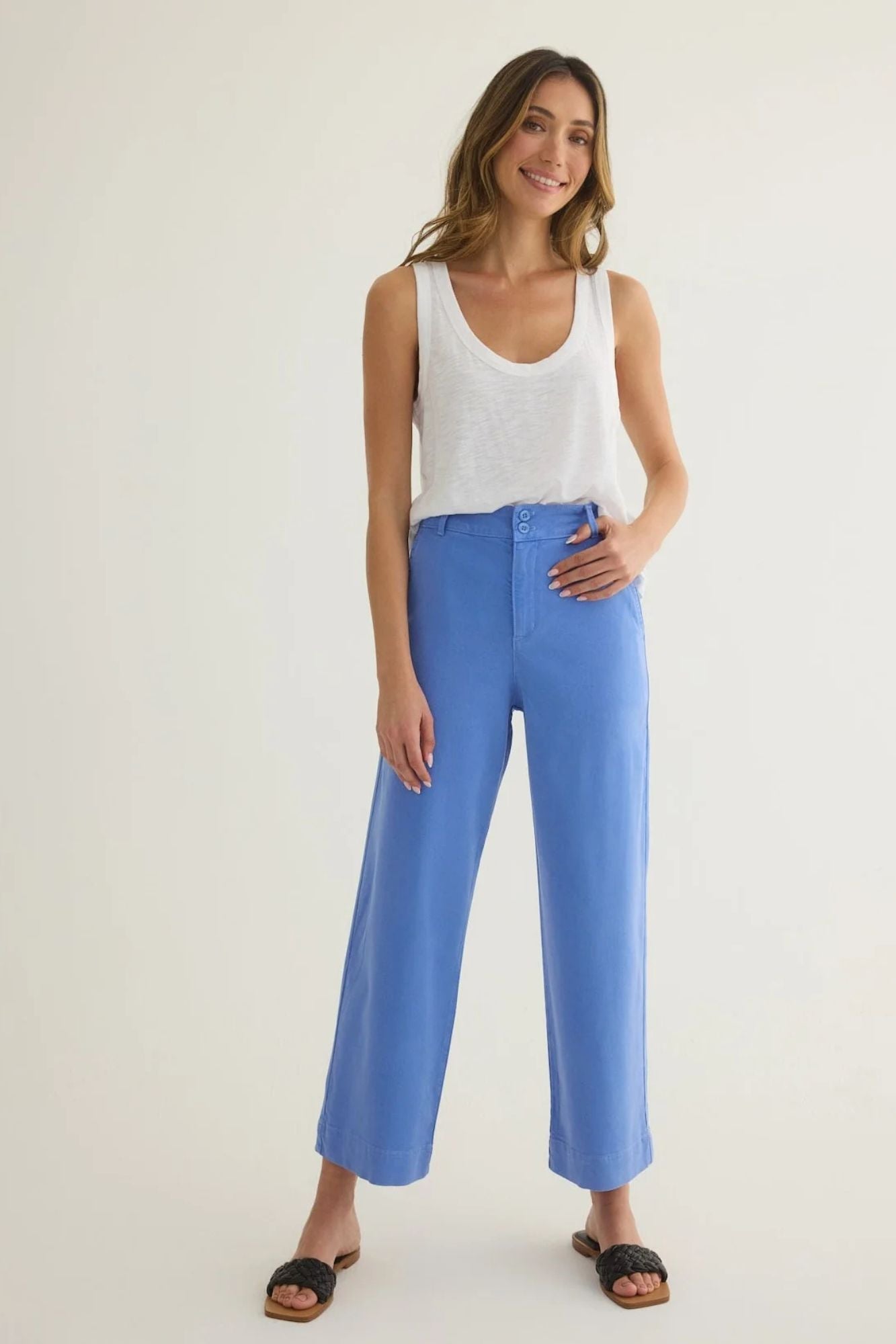 Clean Front Wide Leg Crop